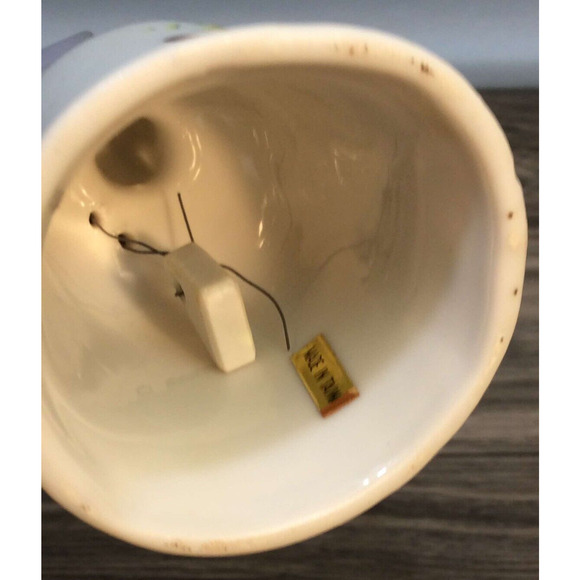 Porcelain 3.75" Hand Bell Cardinal & Butterflies on Branch Porcelain Clapper - Picture 4 of 6